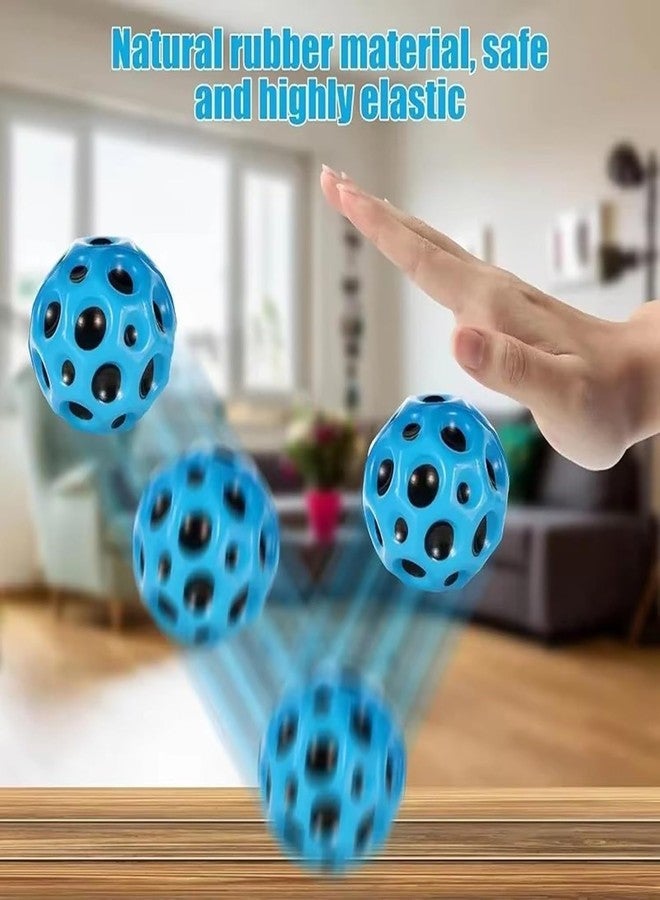 CLOUDTAB Moon Space High Bouncing Ball for Kids | Lightweight Rubber Sensory Ball for Hand-Eye Coordination | Mini Decompression & Agile Training Bouncy Ball for Sports & Fun [Pack of 6, Multicolor] - Image 3